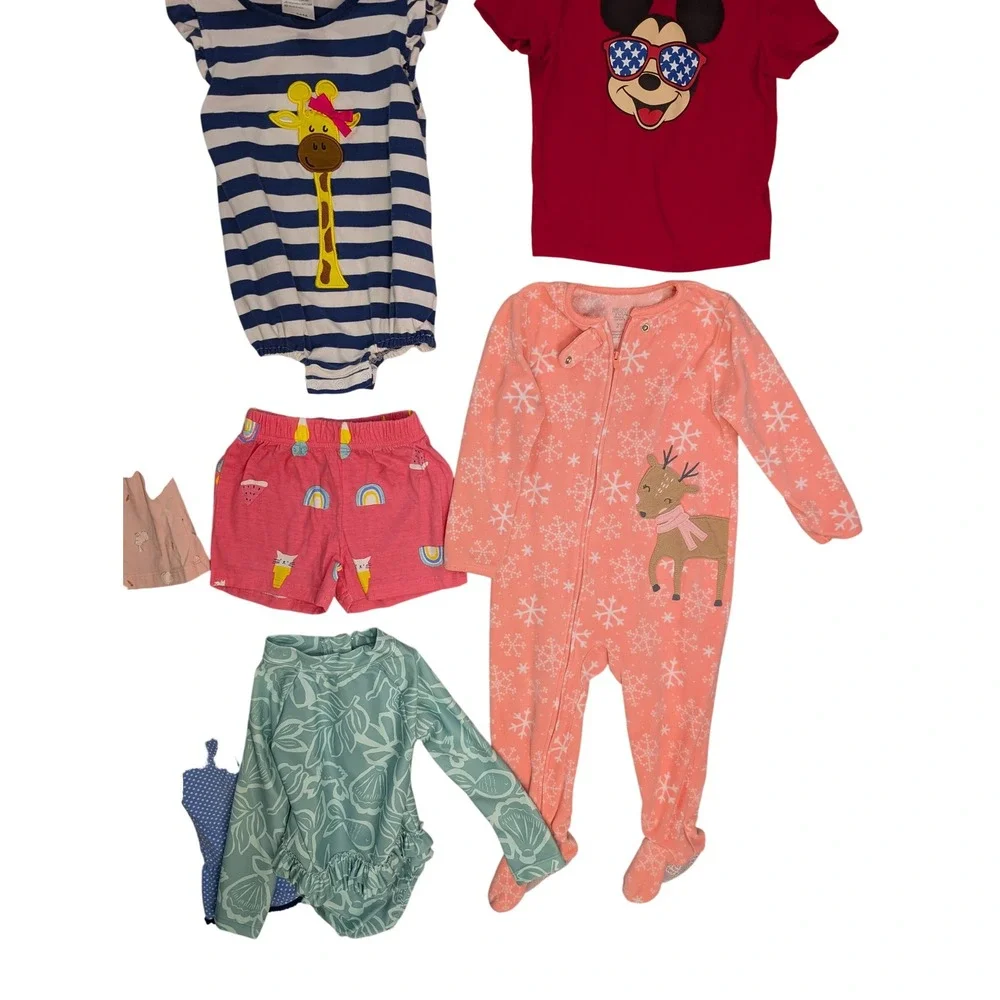 Girls Clothing Lot 11pc Carters Old Navy Smocking Dog 18-24M/2T Dresses Top